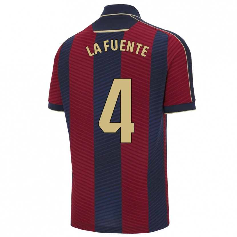 Danxen Donna Maglia Adrián De La Fuente #4 Rosso Blu Scuro Kit Gara Home 2025/26 Maglietta