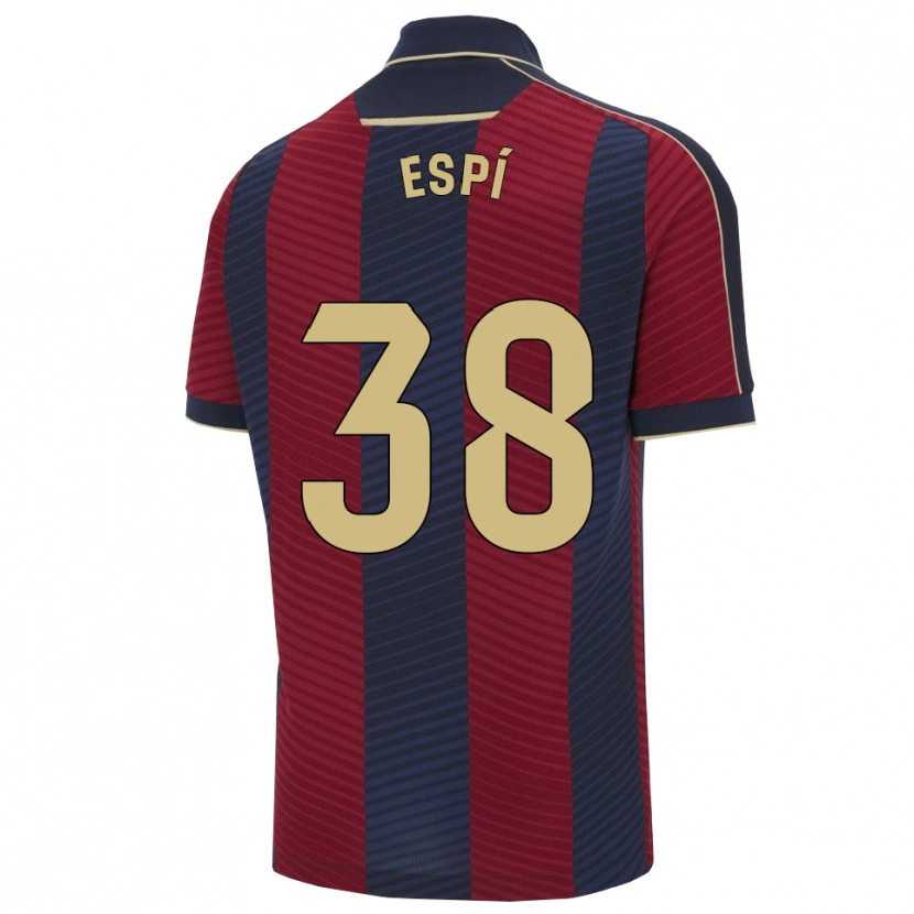 Danxen Donna Maglia Carlos Espí #38 Rosso Blu Scuro Kit Gara Home 2025/26 Maglietta