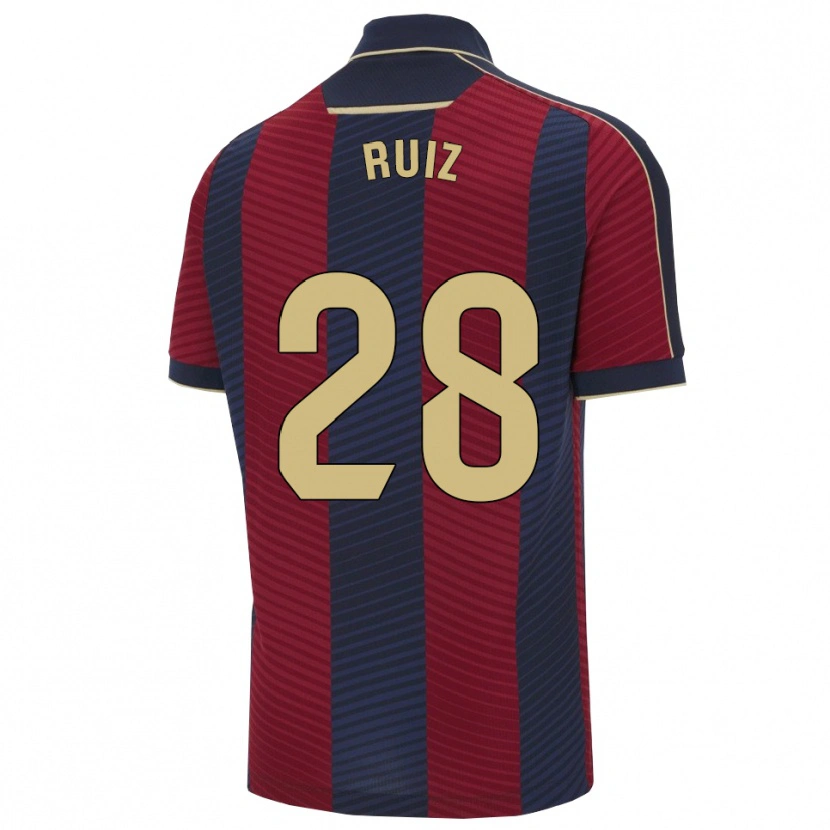 Danxen Donna Maglia Joan Ruiz #28 Rosso Blu Scuro Kit Gara Home 2025/26 Maglietta