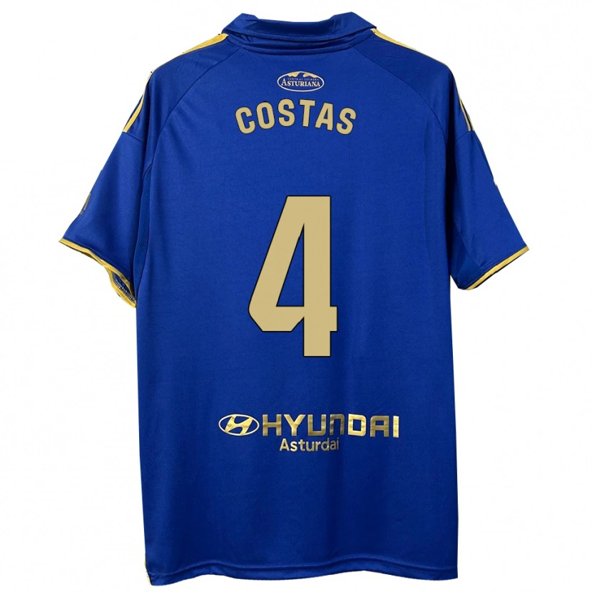 Danxen Donna Maglia David Costas #4 Blu Oro Kit Gara Home 2025/26 Maglietta
