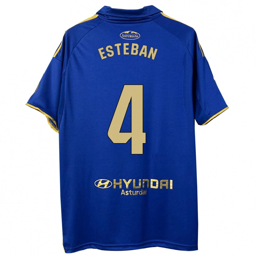 Danxen Donna Maglia Marco Esteban #4 Blu Oro Kit Gara Home 2025/26 Maglietta