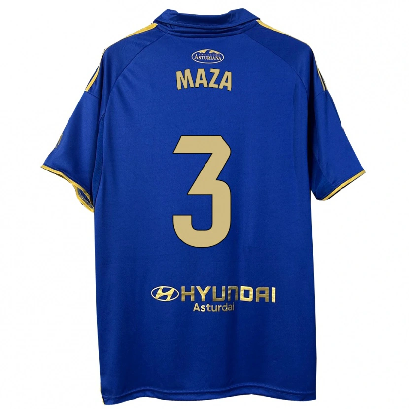 Danxen Donna Maglia Óscar Maza #3 Blu Oro Kit Gara Home 2025/26 Maglietta
