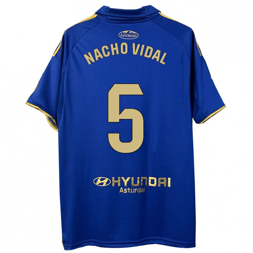 Danxen Donna Maglia Nacho Vidal #5 Blu Oro Kit Gara Home 2025/26 Maglietta