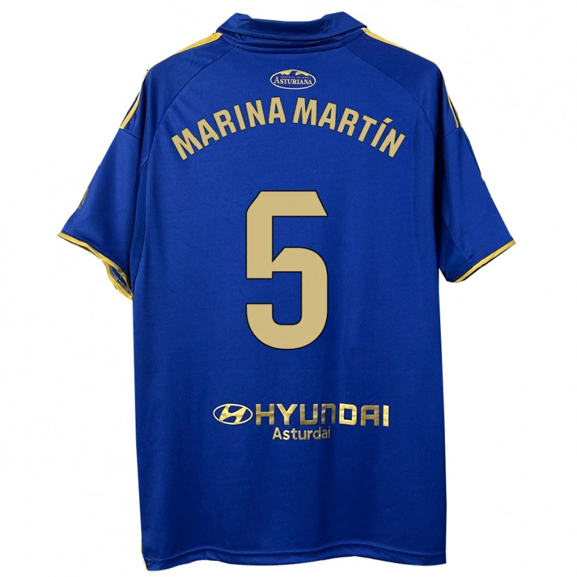 Danxen Donna Maglia Marina Martín #5 Blu Oro Kit Gara Home 2025/26 Maglietta