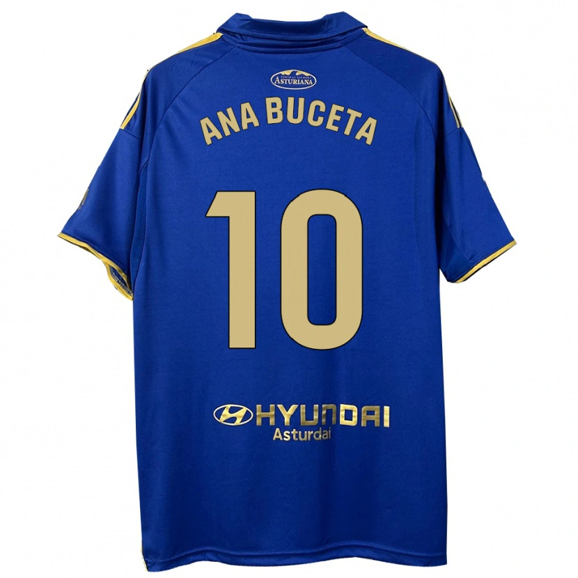 Danxen Donna Maglia Ana Buceta #10 Blu Oro Kit Gara Home 2025/26 Maglietta