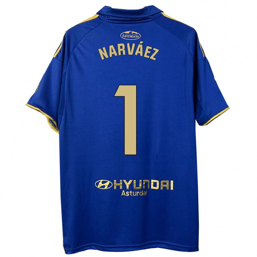 Danxen Donna Maglia Miguel Narváez #1 Blu Oro Kit Gara Home 2025/26 Maglietta
