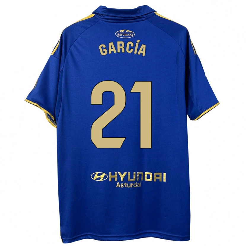 Danxen Donna Maglia Pelayo García #21 Blu Oro Kit Gara Home 2025/26 Maglietta