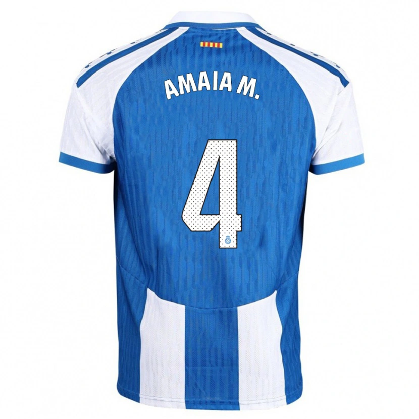Danxen Donna Maglia Amaia Martínez De La Peña #4 Blu Bianco Kit Gara Home 2025/26 Maglietta