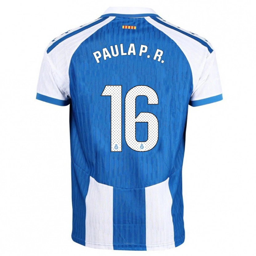 Danxen Donna Maglia Paula Perea Ramírez #16 Blu Bianco Kit Gara Home 2025/26 Maglietta