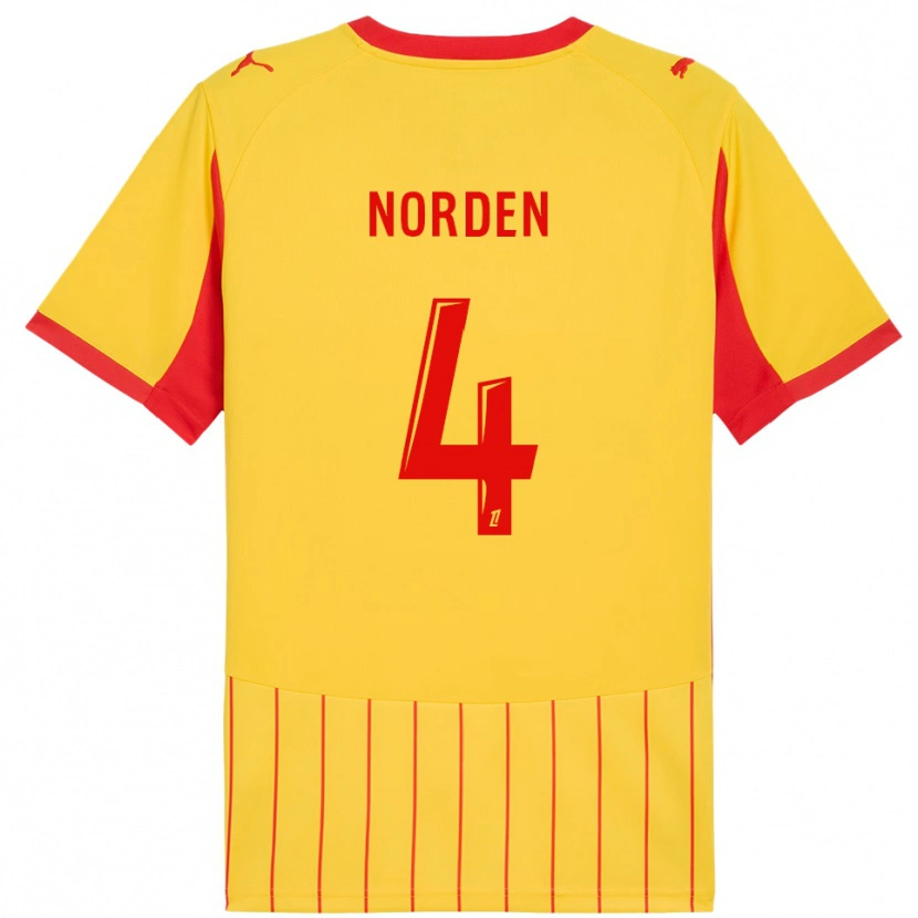 Danxen Donna Maglia Doreen Norden #4 Giallo Rosso Kit Gara Home 2025/26 Maglietta