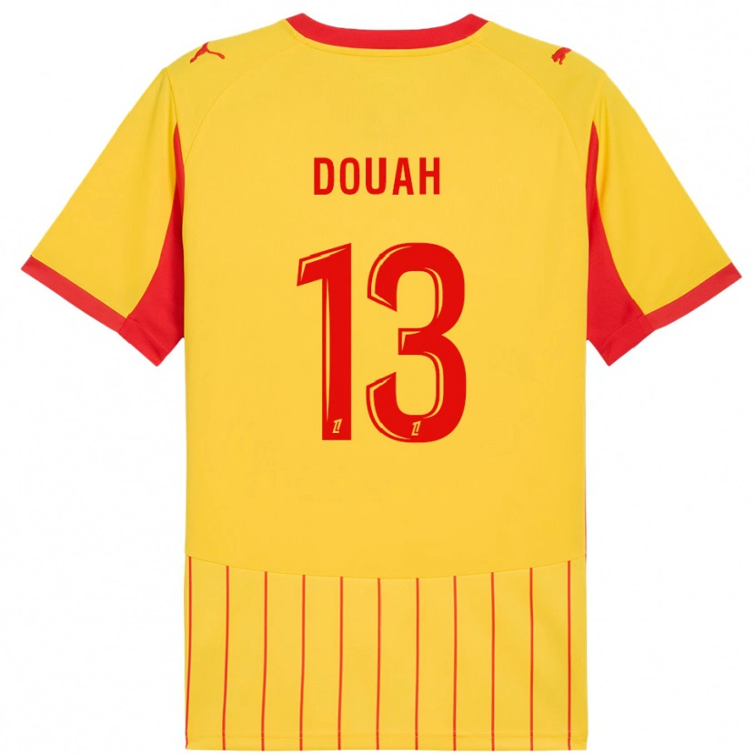 Danxen Donna Maglia Chemssedine Douah #13 Giallo Rosso Kit Gara Home 2025/26 Maglietta
