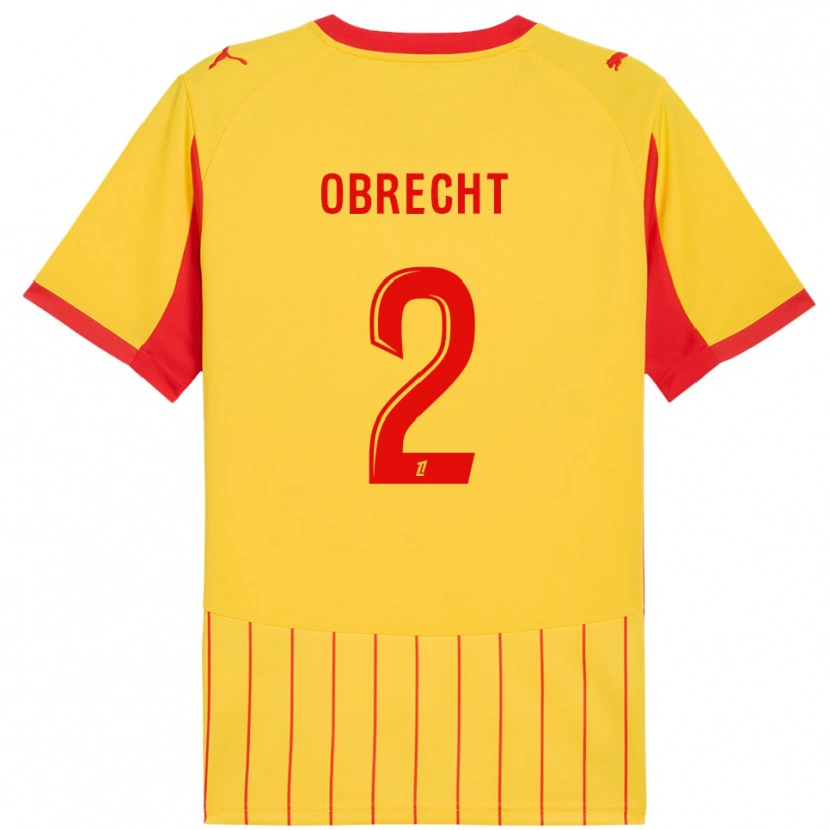 Danxen Donna Maglia Laura Obrecht #2 Giallo Rosso Kit Gara Home 2025/26 Maglietta