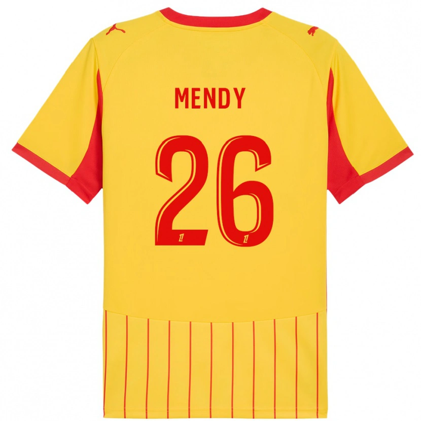 Danxen Donna Maglia Nampalys Mendy #26 Giallo Rosso Kit Gara Home 2025/26 Maglietta