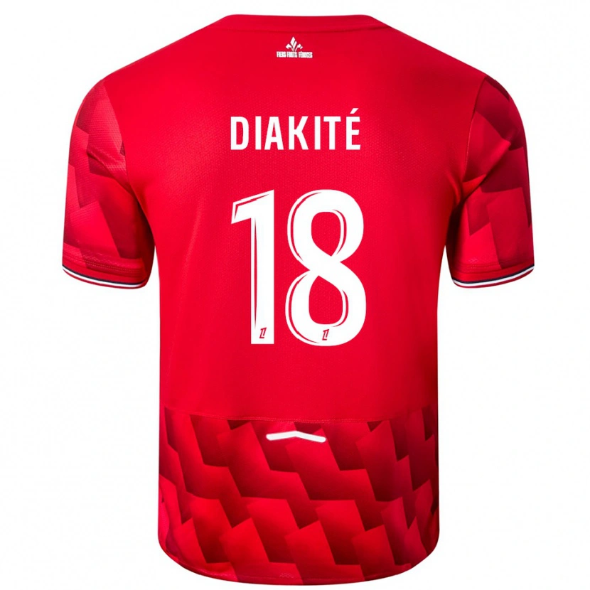 Danxen Donna Maglia Bafodé Diakité #18 Rosso Bianco Kit Gara Home 2025/26 Maglietta