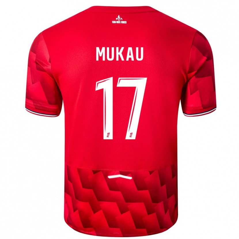 Danxen Donna Maglia Ngal'ayel Mukau #17 Rosso Bianco Kit Gara Home 2025/26 Maglietta