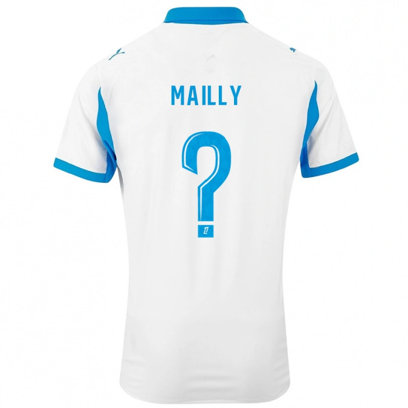 Danxen Donna Maglia Evan Mailly #0 Bianco Azzurro Kit Gara Home 2025/26 Maglietta