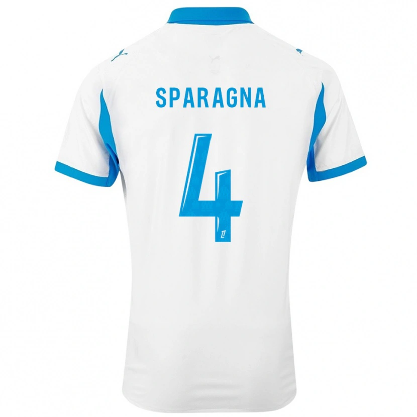 Danxen Donna Maglia Stéphane Sparagna #4 Bianco Azzurro Kit Gara Home 2025/26 Maglietta