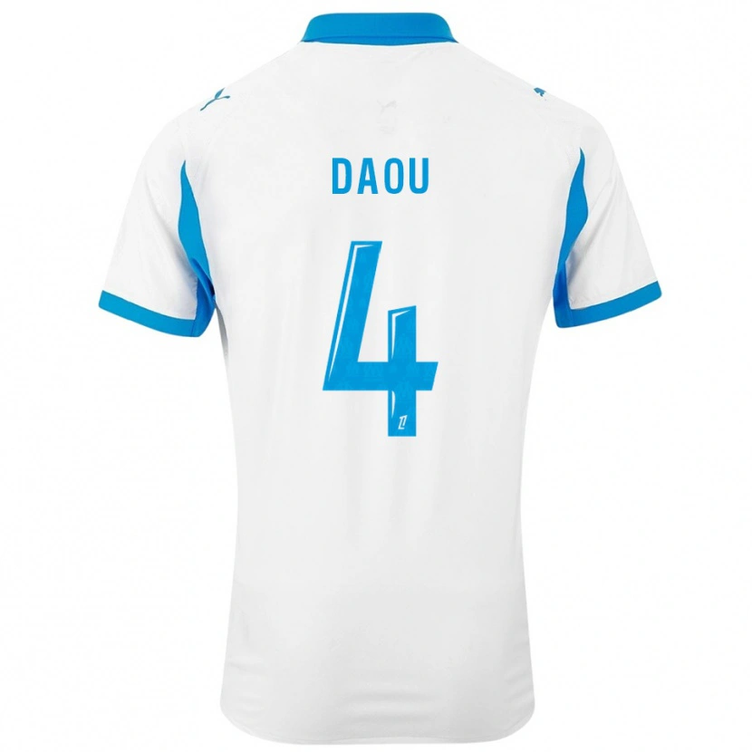 Danxen Donna Maglia Raimane Daou #4 Bianco Azzurro Kit Gara Home 2025/26 Maglietta