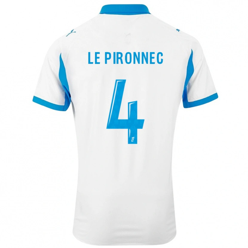 Danxen Donna Maglia Kélian Le Pironnec #4 Bianco Azzurro Kit Gara Home 2025/26 Maglietta