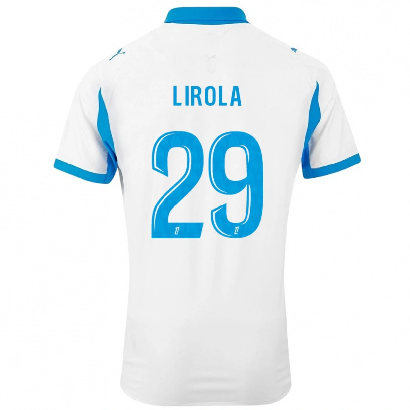 Danxen Donna Maglia Pol Lirola #29 Bianco Azzurro Kit Gara Home 2025/26 Maglietta
