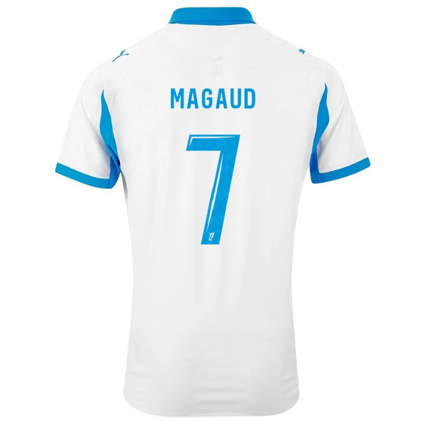 Danxen Donna Maglia Kyle Magaud #7 Bianco Azzurro Kit Gara Home 2025/26 Maglietta