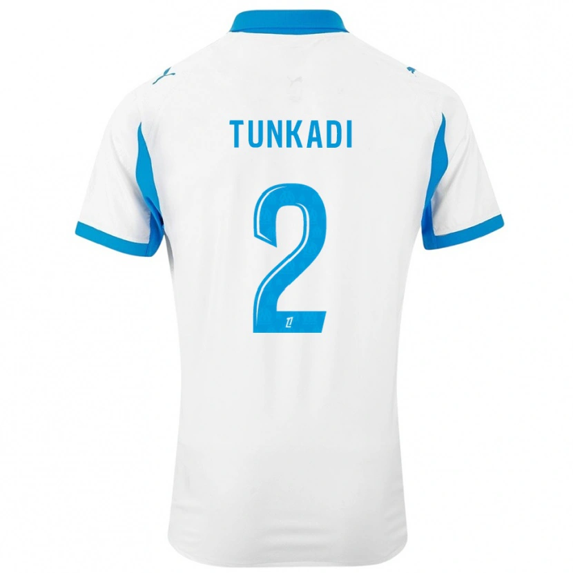 Danxen Donna Maglia Alexandre Tunkadi #2 Bianco Azzurro Kit Gara Home 2025/26 Maglietta