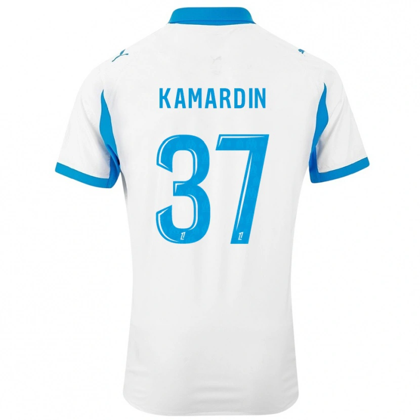 Danxen Donna Maglia Aaron Kamardin #37 Bianco Azzurro Kit Gara Home 2025/26 Maglietta