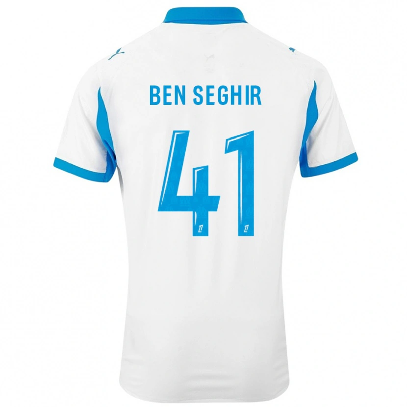 Danxen Donna Maglia Salim Ben Seghir #41 Bianco Azzurro Kit Gara Home 2025/26 Maglietta