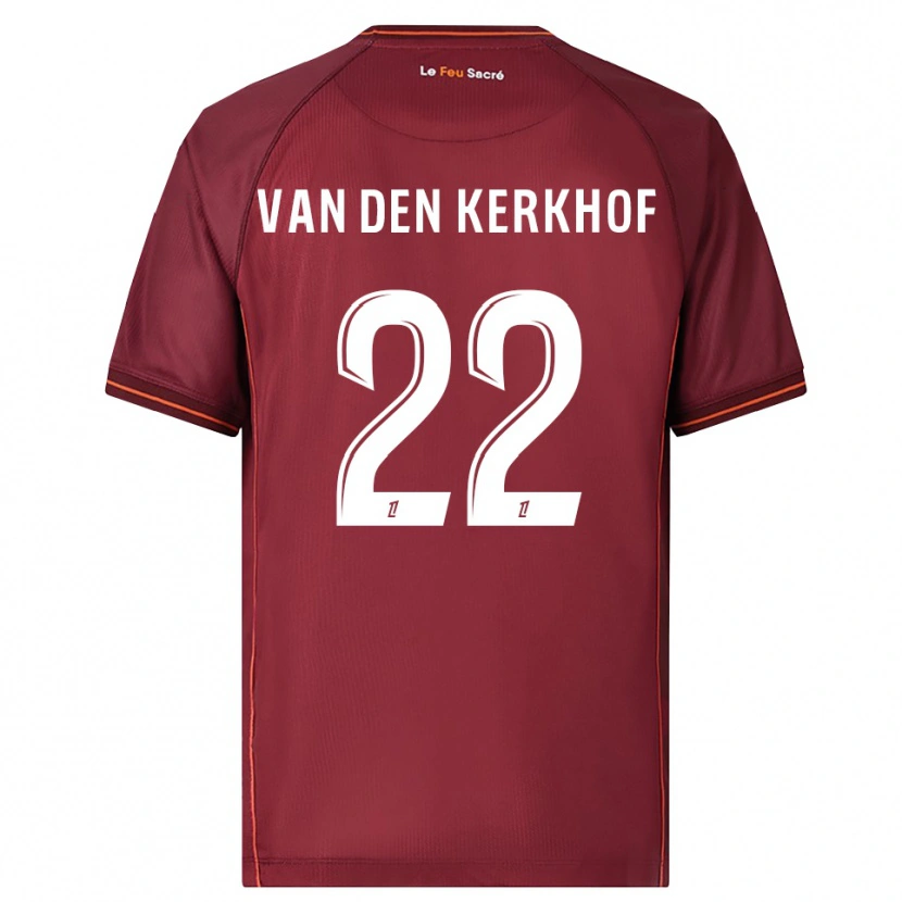 Danxen Donna Maglia Kevin Van Den Kerkhof #22 Borgogna Bianco Kit Gara Home 2025/26 Maglietta