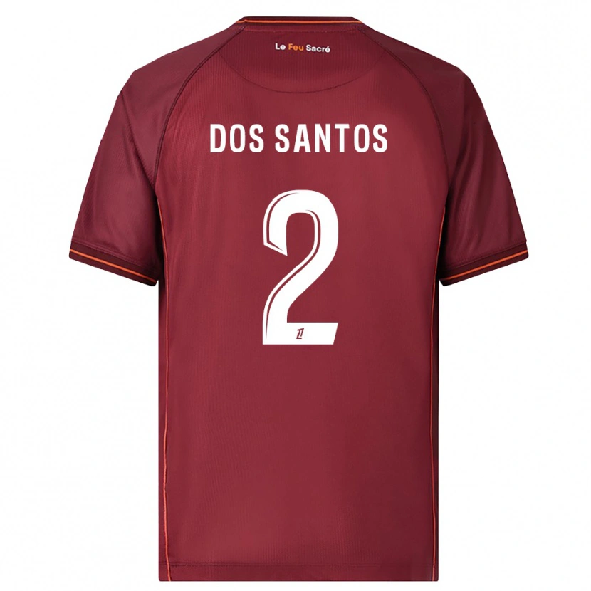 Danxen Donna Maglia Tahirys Dos Santos #2 Borgogna Bianco Kit Gara Home 2025/26 Maglietta