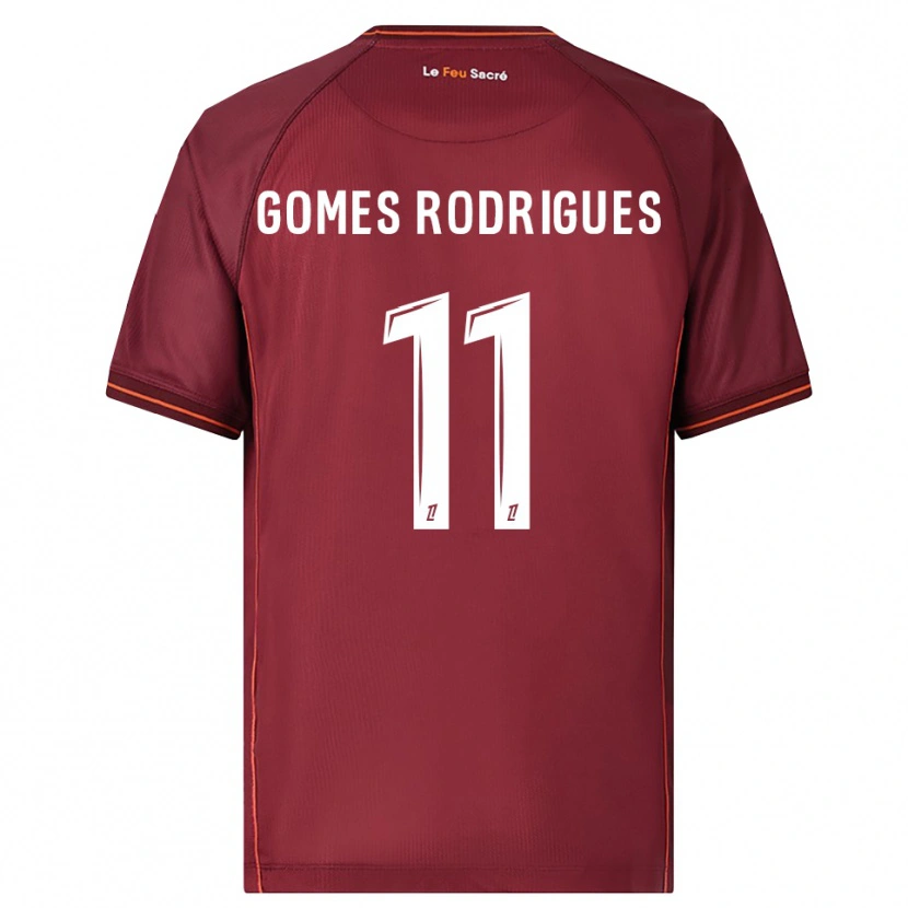 Danxen Donna Maglia Jess Gomes Rodrigues #11 Borgogna Bianco Kit Gara Home 2025/26 Maglietta