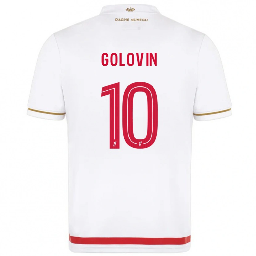Danxen Donna Maglia Aleksandr Golovin #10 Rosso Bianco Kit Gara Home 2025/26 Maglietta
