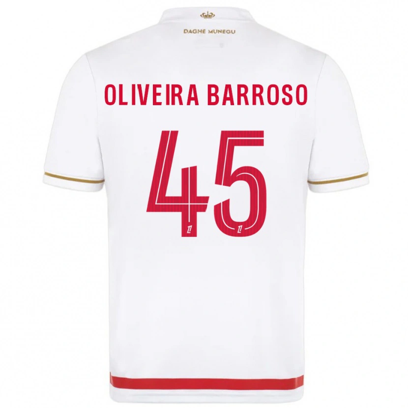 Danxen Donna Maglia Mickael Oliveira Barroso #45 Rosso Bianco Kit Gara Home 2025/26 Maglietta