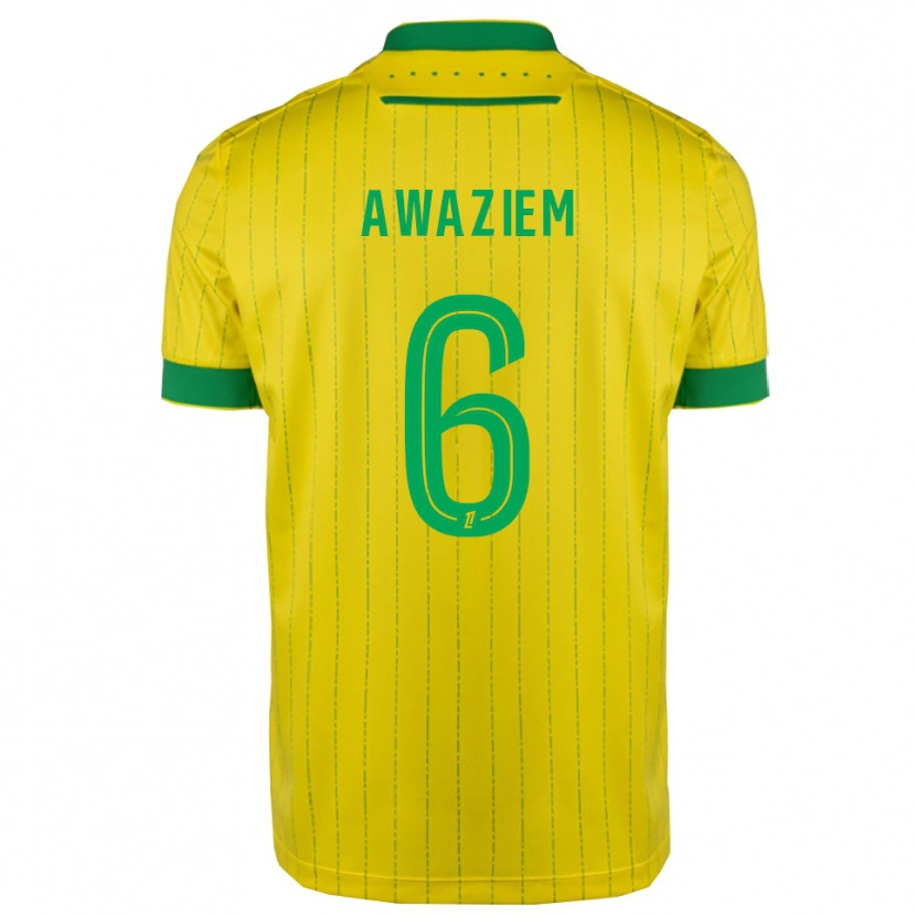 Danxen Donna Maglia Chidozie Awaziem #6 Giallo Verde Kit Gara Home 2025/26 Maglietta