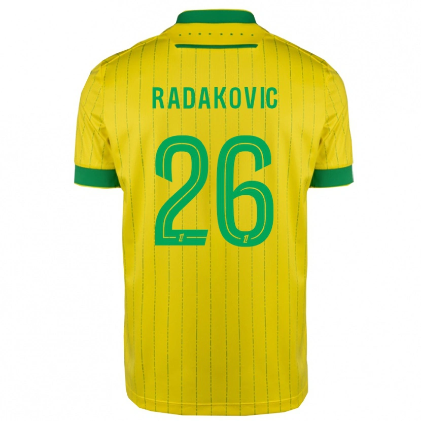 Danxen Donna Maglia Uros Radakovic #26 Giallo Verde Kit Gara Home 2025/26 Maglietta
