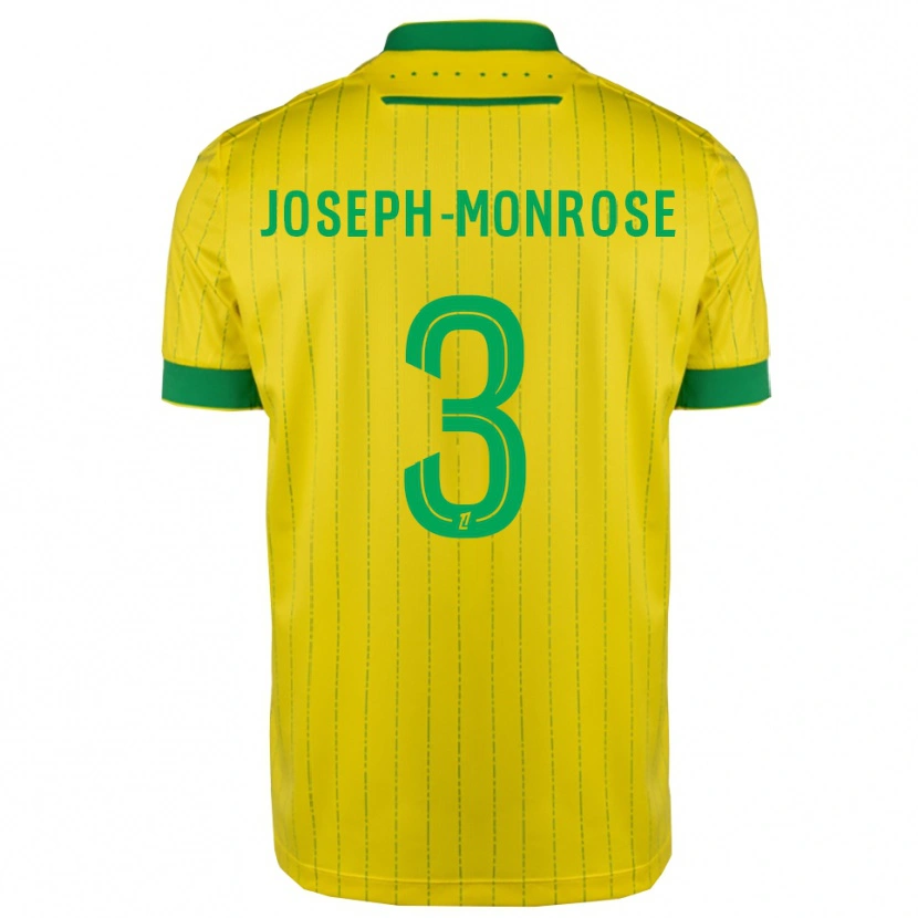 Danxen Donna Maglia Florian Joseph-Monrose #3 Giallo Verde Kit Gara Home 2025/26 Maglietta