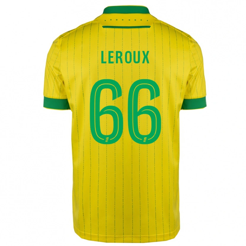 Danxen Donna Maglia Louis Leroux #66 Giallo Verde Kit Gara Home 2025/26 Maglietta
