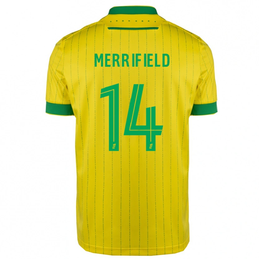 Danxen Donna Maglia Loan Merrifield #14 Giallo Verde Kit Gara Home 2025/26 Maglietta