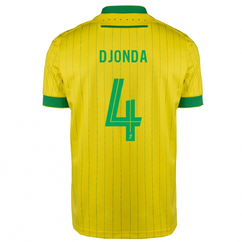 Danxen Donna Maglia Christian Djonda #4 Giallo Verde Kit Gara Home 2025/26 Maglietta