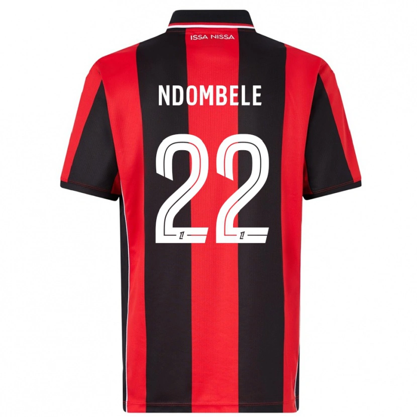 Danxen Donna Maglia Tanguy Ndombélé #22 Rosso Nero Kit Gara Home 2025/26 Maglietta