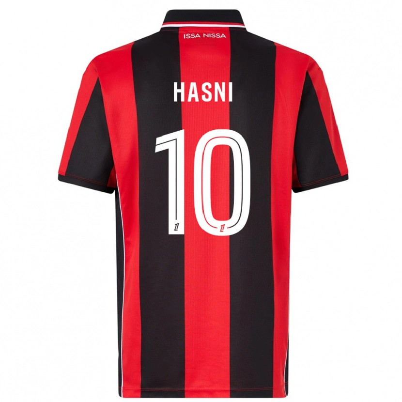 Danxen Donna Maglia Zinedine Hasni #10 Rosso Nero Kit Gara Home 2025/26 Maglietta