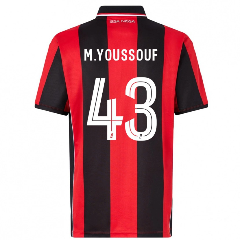 Danxen Donna Maglia Mousslim Youssouf #43 Rosso Nero Kit Gara Home 2025/26 Maglietta