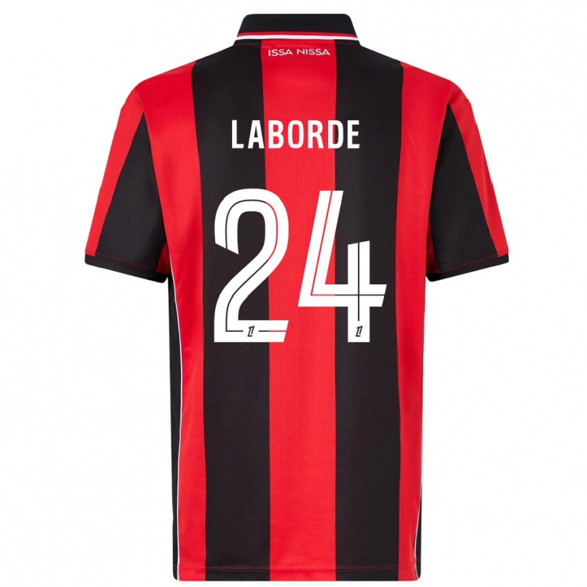 Danxen Donna Maglia Gaëtan Laborde #24 Rosso Nero Kit Gara Home 2025/26 Maglietta