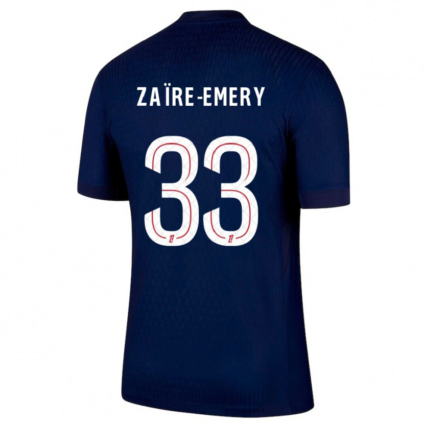 Danxen Donna Maglia Warren Zaïre-Emery #33 Blu Scuro Rosso Kit Gara Home 2025/26 Maglietta