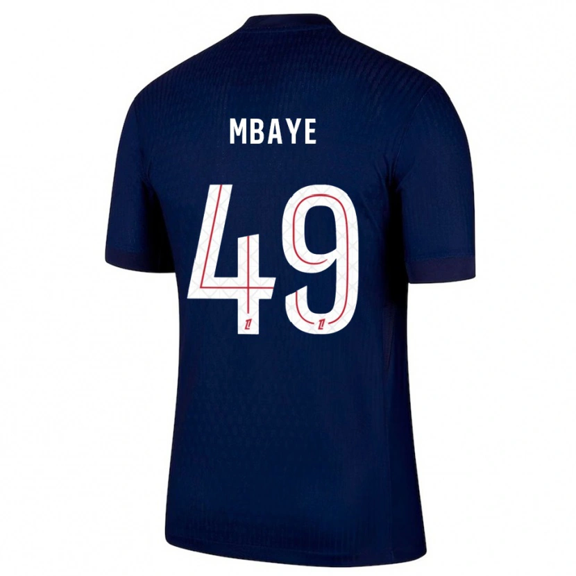 Danxen Donna Maglia Ibrahim Mbaye #49 Blu Scuro Rosso Kit Gara Home 2025/26 Maglietta