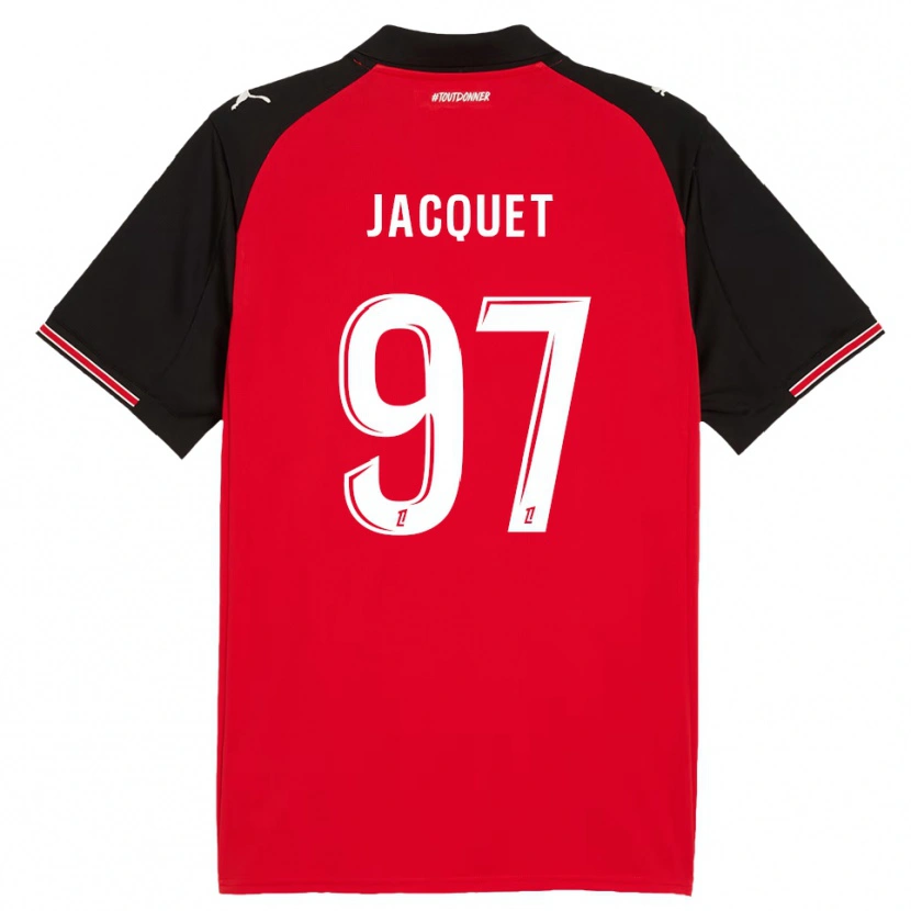Danxen Donna Maglia Jérémy Jacquet #97 Rosso Nero Kit Gara Home 2025/26 Maglietta