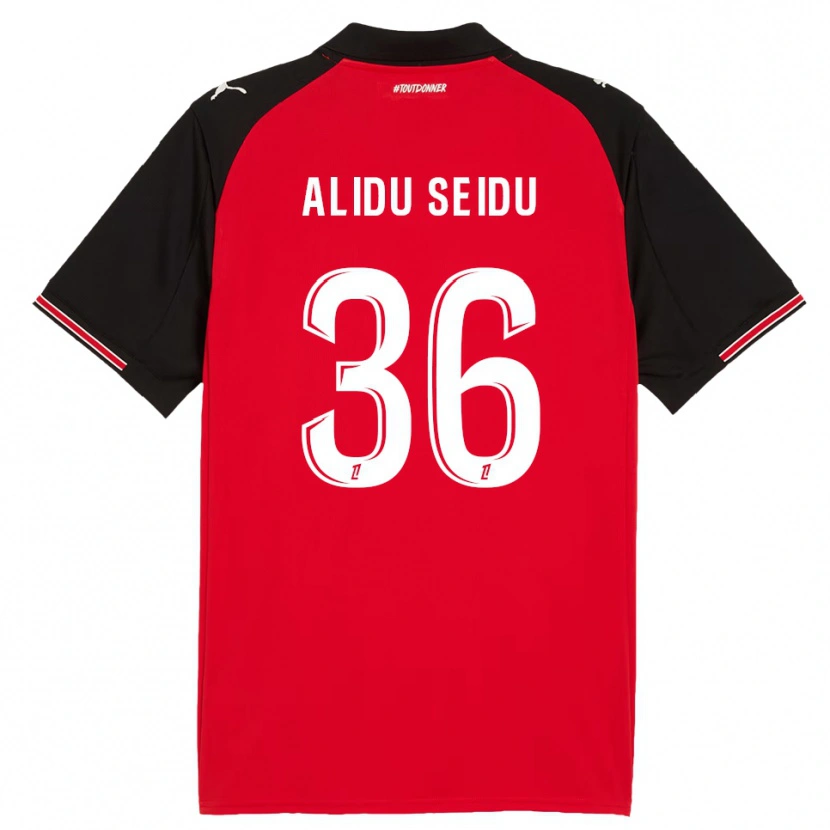 Danxen Donna Maglia Alidu Seidu #36 Rosso Nero Kit Gara Home 2025/26 Maglietta
