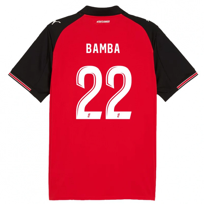 Danxen Donna Maglia Rayan Bamba #22 Rosso Nero Kit Gara Home 2025/26 Maglietta