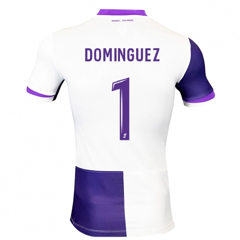 Danxen Donna Maglia Álex Domínguez #1 Viola Bianco Kit Gara Home 2025/26 Maglietta