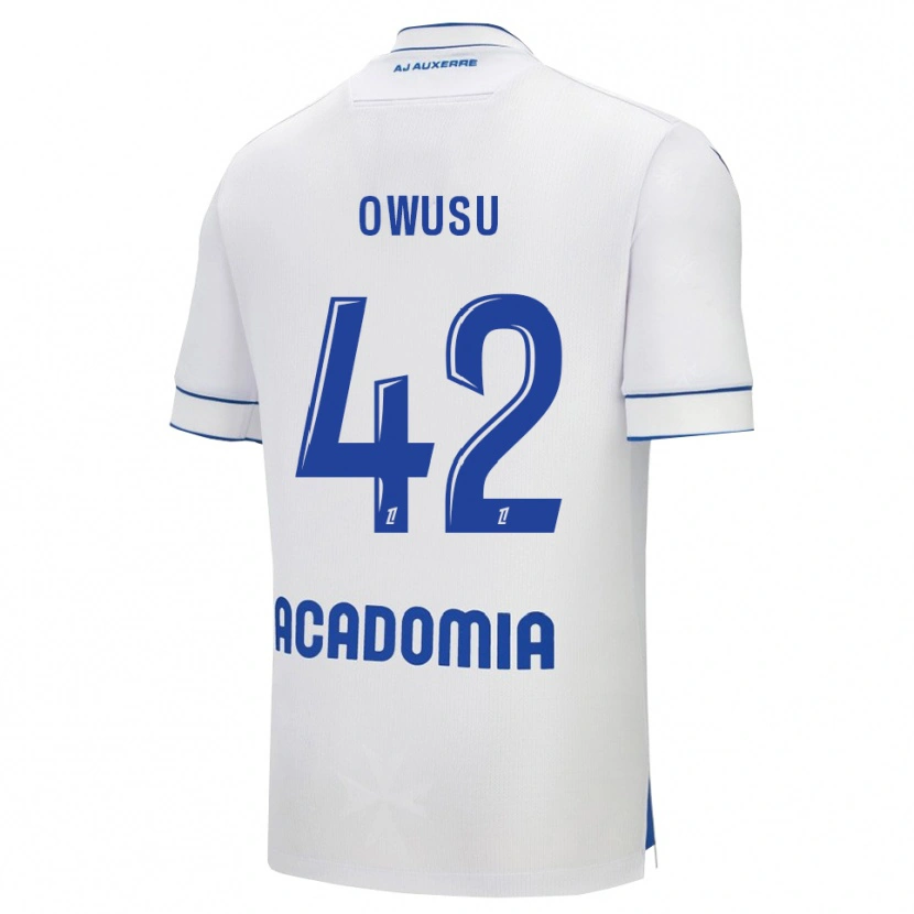 Danxen Donna Maglia Elisha Owusu #42 Bianco Blu Kit Gara Home 2025/26 Maglietta